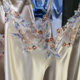 Make Fairy 22 Heavy Silk Pajamas at Home LP Water-soluble Flower 100 Mulberry Silk Nightgown Sling Lace Morning Bathrobe