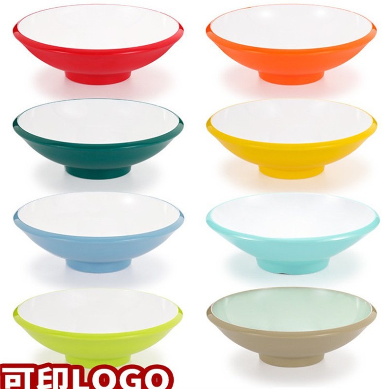 Two-color melamine noodle bowl imitation porcelain plastic…