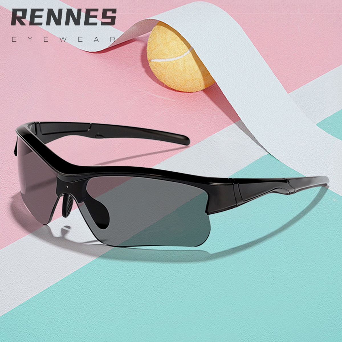 Gafas a prueba de viento de ciclismo al aire libre de colores de medio marco para niños, gafas de sol de sombra de hip-hop personalizadas para niños y niñas