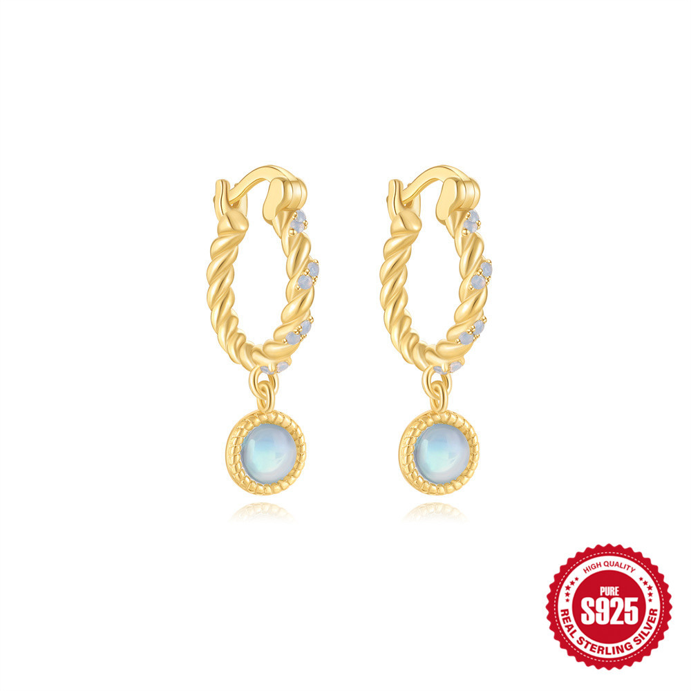 Estilo europeo y americano, uso simple, plata de ley s925, ocho estrellas, amor, pendientes de colgante de perlas irregulares brillantes