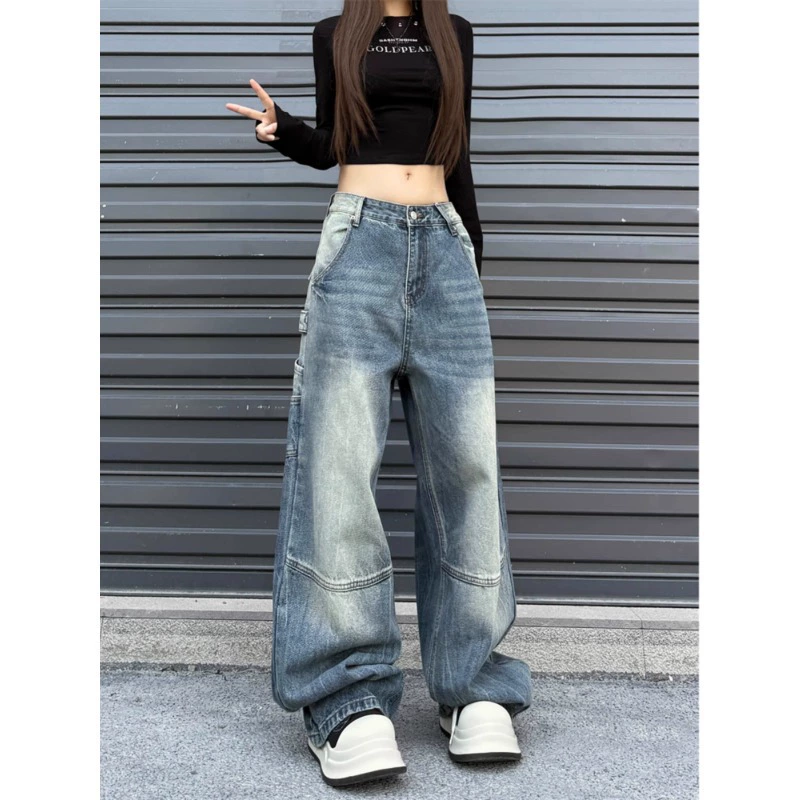 DC + 6486 модные американские ретро-джинсы высокого класса с широкими штанинами для мужчин, нишевые европейские и американские брюки прямого уличного дизайна