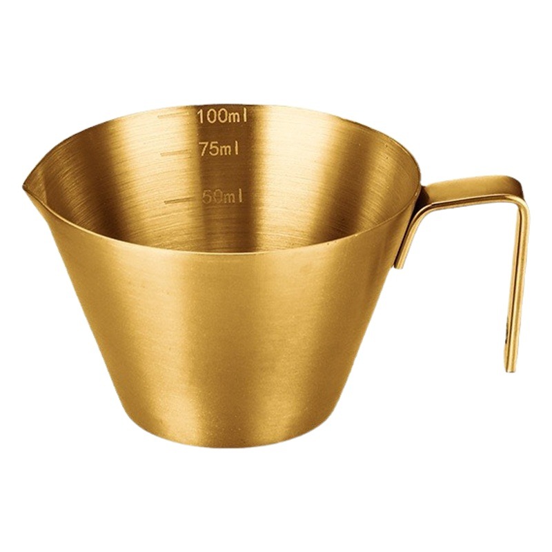 Taza de extracción de café de acero inoxidable 304 transfronteriza con escala Taza de espresso italiana Taza de onza de 100ml