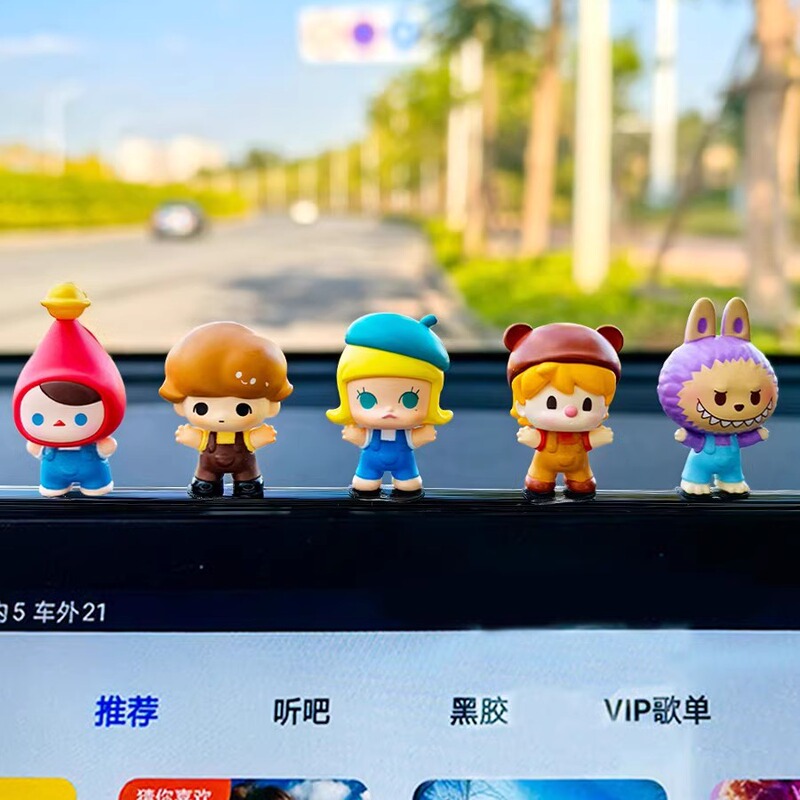 「New Bubble Mart」車の装飾品、車のセンターコンソールのディスプレイ装飾、かわいい女の子の車のインテリアアクセサリー|undefined