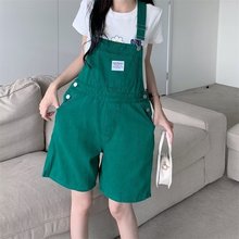 牛仔背带短裤女夏季韩版2023新款可爱减龄小个子时尚宽松连体裤潮