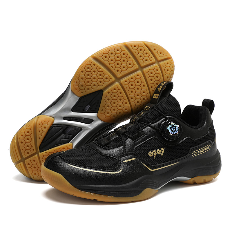 Botón giratorio sin ataduras zapatillas de bádminton antideslizantes profesionales de desgaste de tendón de torón zapatillas deportivas para hombres y mujeres