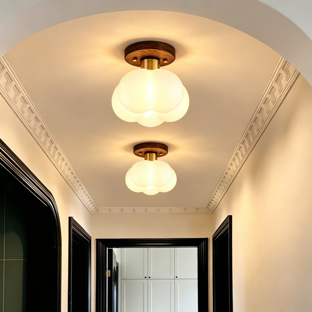 Crema de estilo araña de luz del pasillo luz del Pasillo moderno minimalista balcón lámpara flor escaleras guardarropa Luz de Entrada