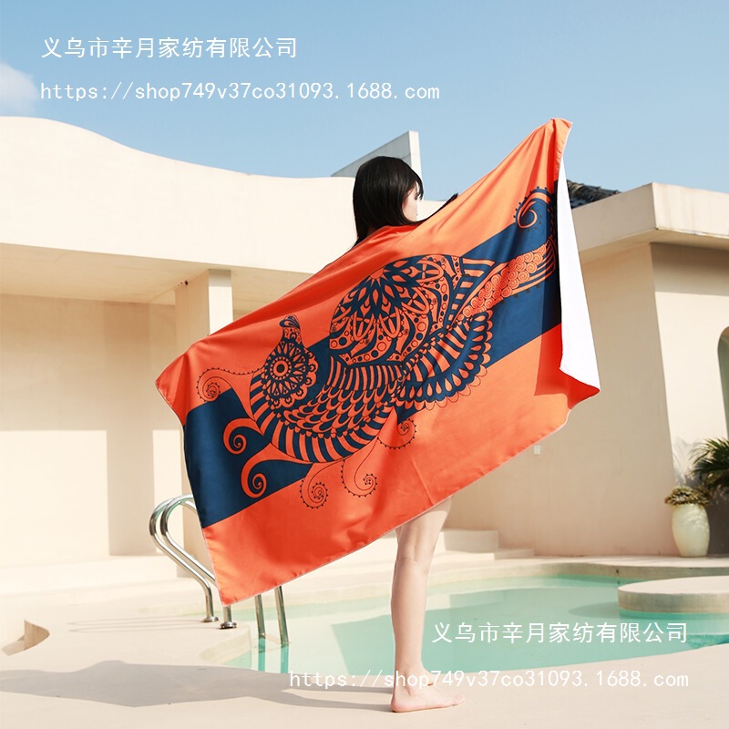 New Quick Dry Beach Towel Large Adult Sandless Swim Towel Single-sided Printed Absorbent Bath Towel Portable Beach Towel