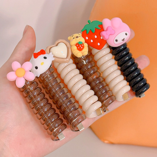 Korean version of phone cord hair band, children's braided hair bundle, high elastic rope, high appearance, rubber band hair rope, durable hair accessory