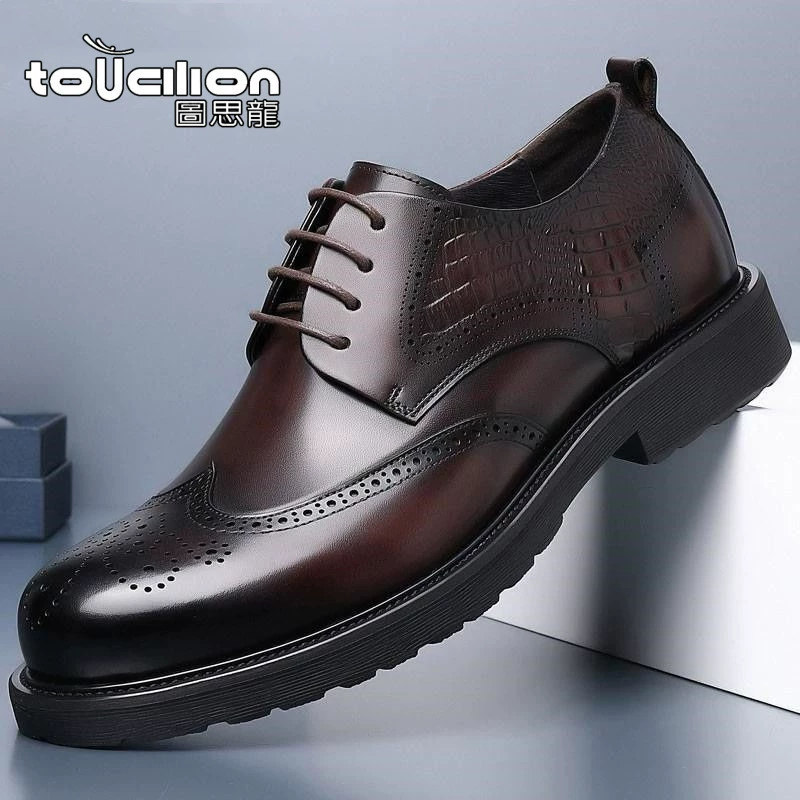 Брок повседневные кожаные туфли мужские весенние кожаные широкие ноги кожаные туфли