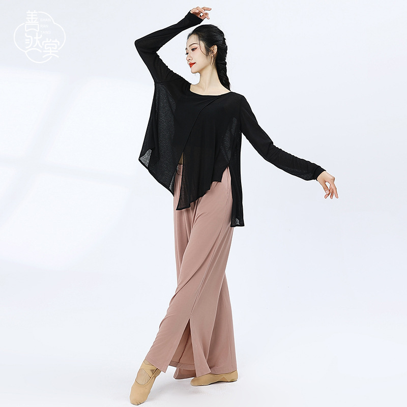 Shanrantang 2025 New Summer Style Modern Dance Classical Dance Practice Clothes Gauze Women's Elegant Performance Clothes Loose Tops Shanrantang 2025 New Summer Style Modern Dance Classical Dance Practice Clothes Gauze Women's Elegant Performance Clothes Loose Tops