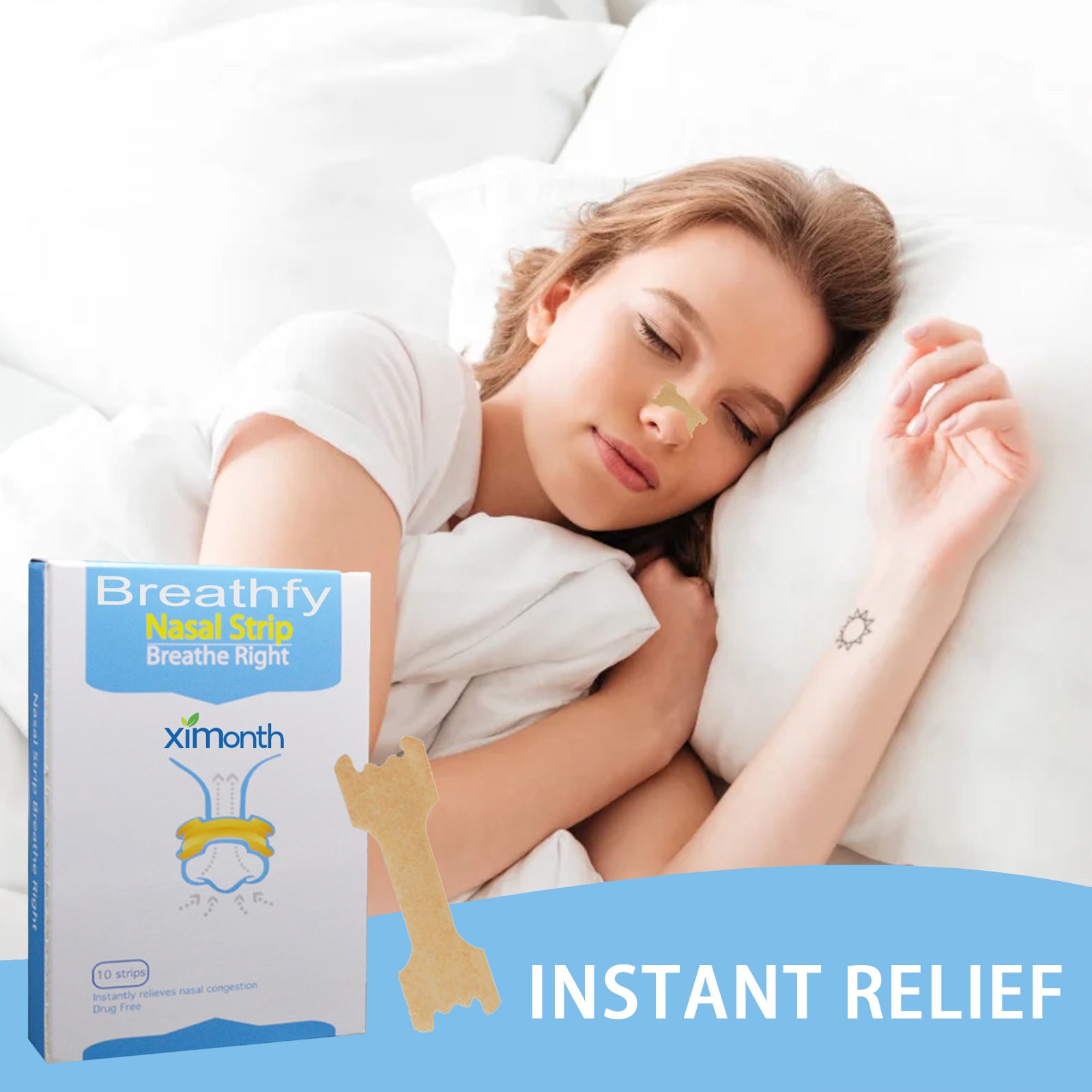 XIMONTH care nasal patch to relieve nasal congestion, runny nose, sneezing, anti-snoring at night, body care patch
