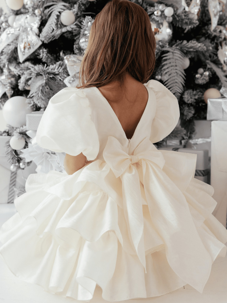 Abito da cerimonia bambina floreale con fiocco stile principessa_voghion.com