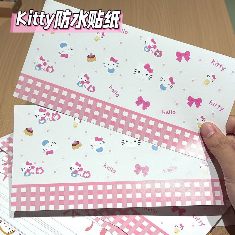 昔ながらのハローキティウォーターカップ防水ステッカーかわいい漫画フラットステッカー防水と耐傷性携帯電話コンピュータ装飾|undefined