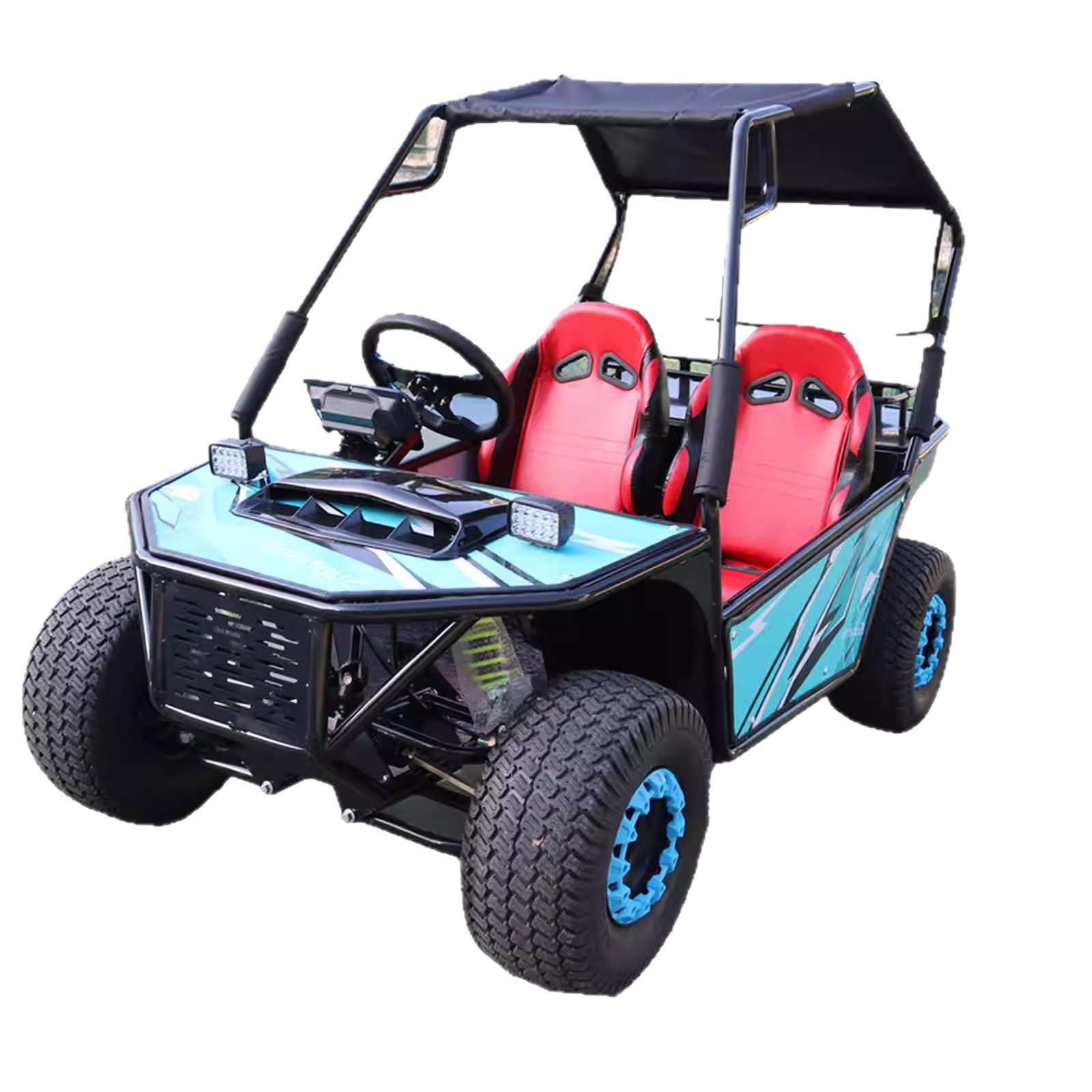 Kart Eléctrico Todoterreno Infantil y Familiar 1000W de Hierro para Exteriores