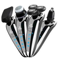 4D浮動三刀頭電動剃鬚刀跨境男士全身水洗刮鬍刀充電式廠家批發