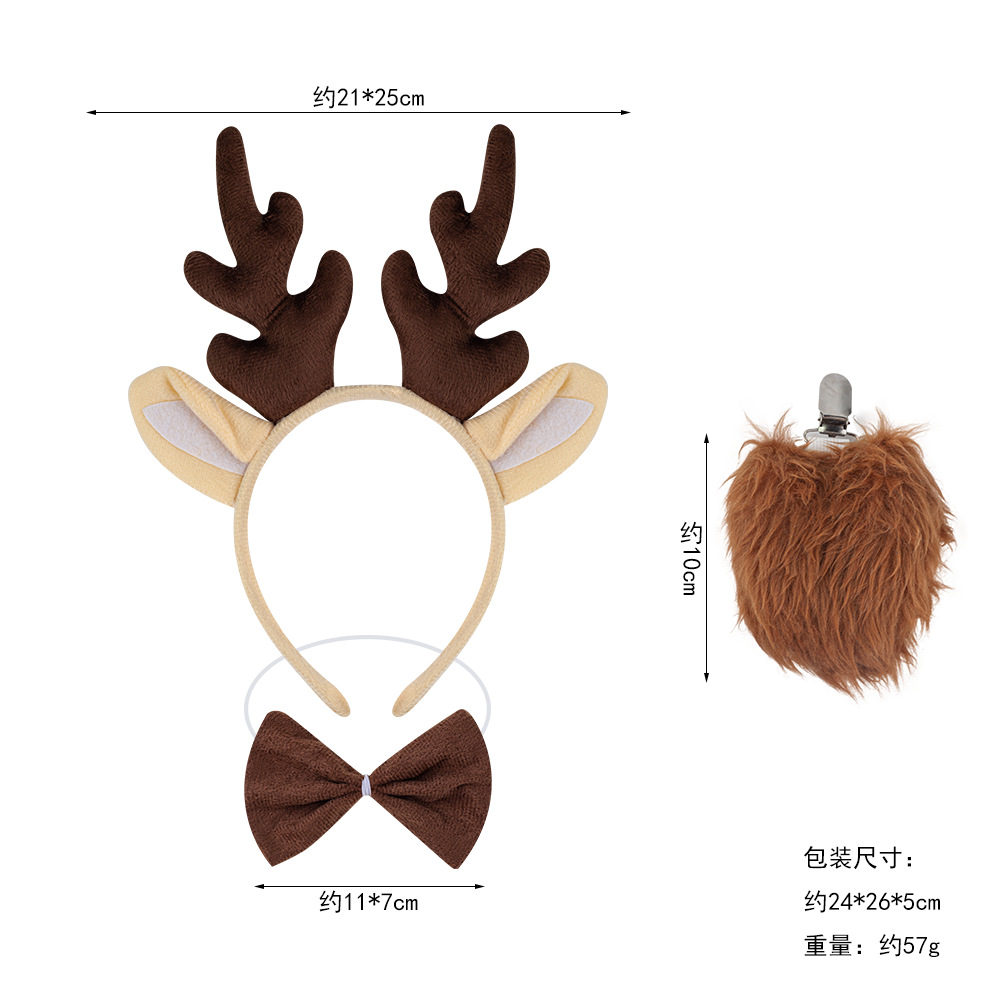 Diademas navideñas, diademas infantiles con cuernos de reno, artículos para fiestas, accesorios para la cabeza de reno, suministro transfronterizo, conjuntos de orejas de ciervo al por mayor image 12