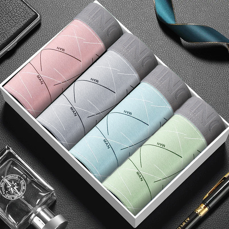 Comercio exterior de algodón de leche de color sólido de alta calidad sin marcas de ropa interior de hombre respirable alta elástica pantalones planos largos sueltos pantalones de calzado