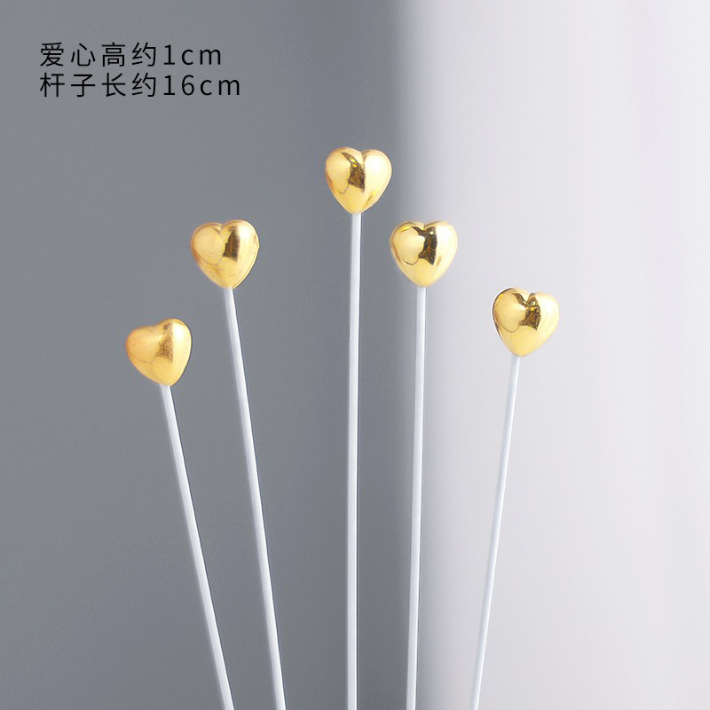 生日蛋糕插牌立體五角星星蛋糕擺件插牌創意派對裝飾愛心蛋糕插件