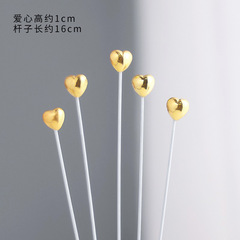 生日蛋糕插牌立體五角星星蛋糕擺件插牌創意派對裝飾愛心蛋糕插件