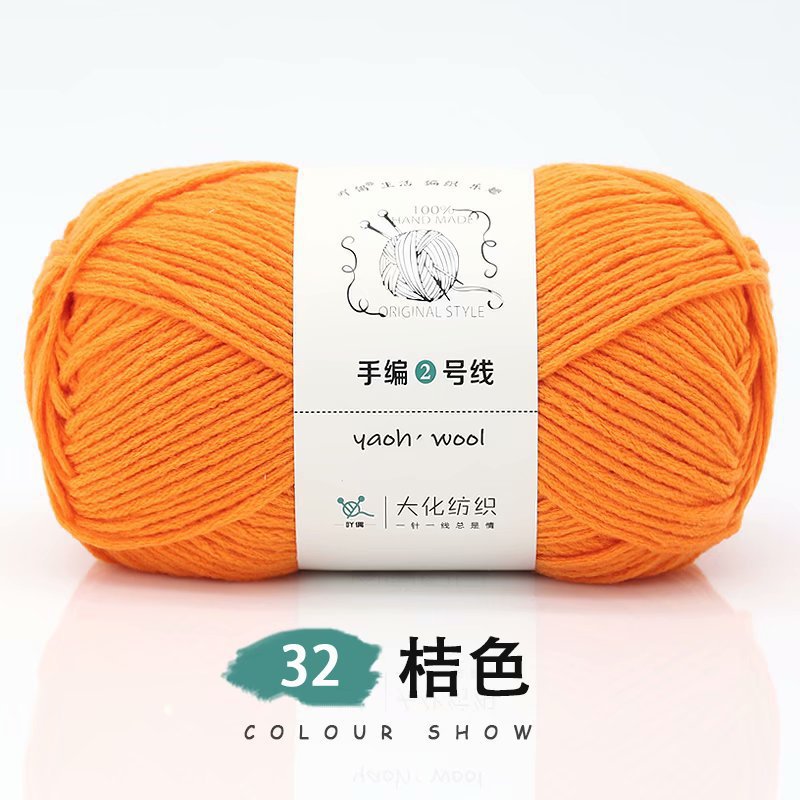 Tejido a mano n. ° 2 hilo grueso bola de lana hecha a mano bufanda tejida diy paquete de material suave 6-strand leche algodón crochet muñeca