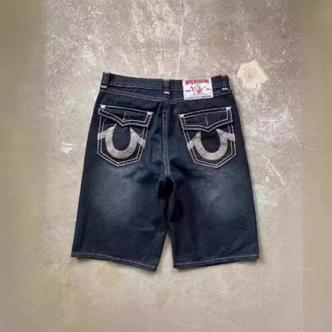 Cross Border American Style Trendy Brand 2024 Summer New Style Retro Washed Hip Hop Street Men's Loose Jeans Shorts