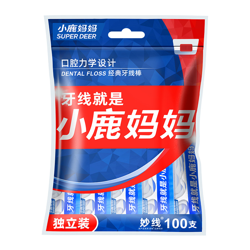 鹿の母さんデンタルフロス 使い捨てデンタルフロス 個別包装ケアデンタルフロススティック デンタルフロスバッグ入り メーカー卸売