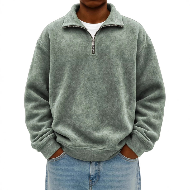 2025 New Cross-Border Amazon Men's Versatile Sweatshirt, Fashionable Casual Half-Zip Stand Collar Long-Sleeve Sweatshirt for Men 2025 New Cross-Border Amazon Men's Versatile Sweatshirt, Fashionable Casual Half-Zip Stand Collar Long-Sleeve Sweatshirt for Men