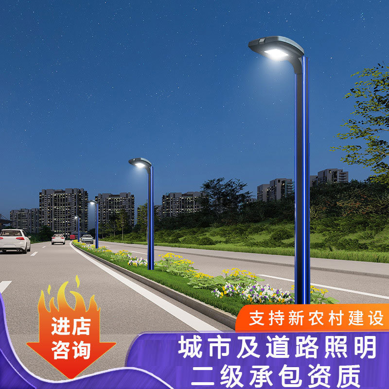 Wholesale Outdoor 3m Aluminum Profile Led Courtyard Lights, House Stainless Steel Street Lights, Garden Mid-Pole Lights, Solar Powered Models