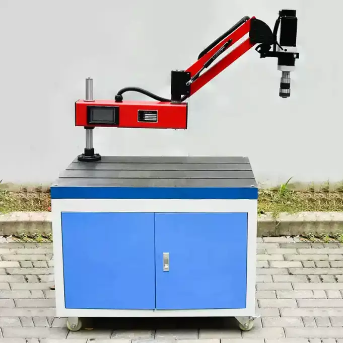 铸铁T槽攻丝机平台攻牙机双抽屉工作台操作台可移动工具车钳工桌