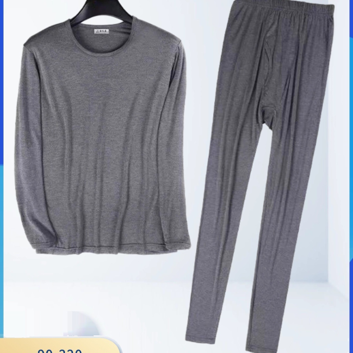 Modal Thin Underwear Set Men's Round Neck High Elastic Base Shirt and Pants Large Size Loungewear Autumn Clothes and Pants