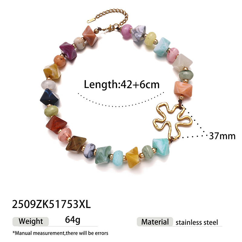 Tina Amazon color transfronterizo acrílico cuentas collar de flores universal viajero joyería clavícula al por mayor