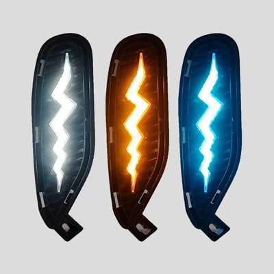 Suitable for 21-22 BYD Song plus modified LED daytime running lights for new energy streamer driving lights (Gündüz işıqları) - thunderbolt-model-upgraded-three-color-streamer-daytime-running-lightsnon-destructive-pins-one-price