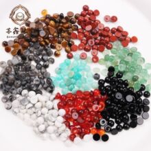 天然石松石玛瑙紫晶圆形戒面半宝石 半成品手工DIY戒指配件批发