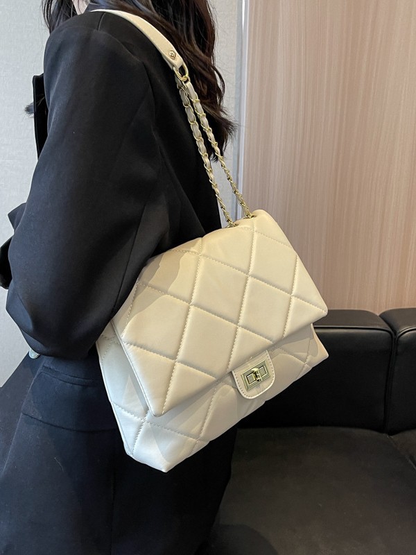 Bolso Tote de gran capacidad para mujer 2025 nuevo bolso de hombro de cadena de diamantes transfronterizo bolso de mensajero exquisito de alta calidad