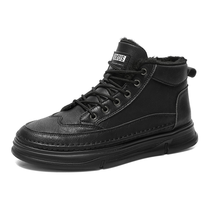 Winter Fleece-Lined Martin Boots, Men's Waterproof And Anti-Slip High-Top Work Shoes, Thick-Soled, Extra Thick And Warm_vogvips.com