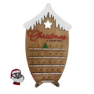 Christmas Countdown Decoration Wooden Ornament - Stereo A - View 1