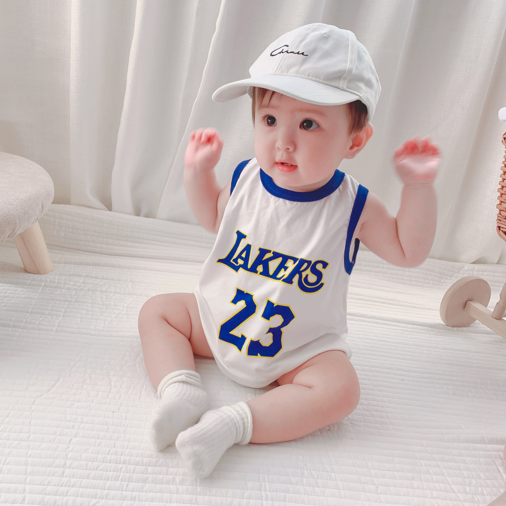 Baby Summer Thin Harness Boy Baby Vest Romper Suit Sleeveless Jumpsuit Triangular Bag Fart Clothes Internet Celebrity Sports Style
