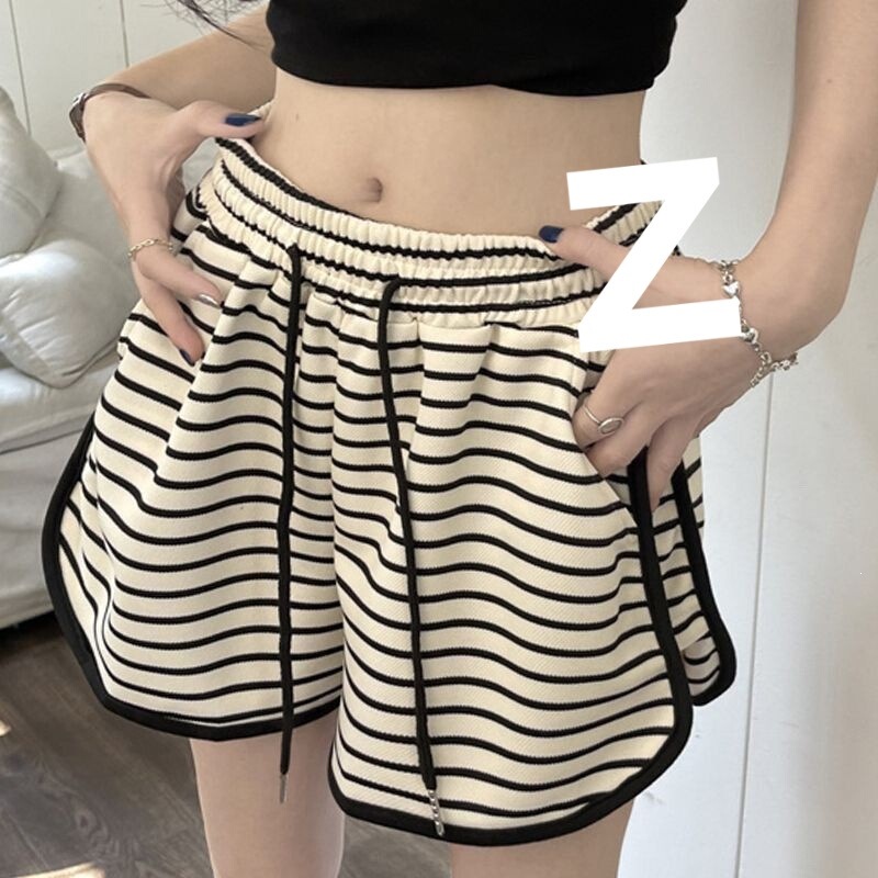 Striped Sports Shorts for Women 2026 Summer New Style Loose High-Waisted Plus Size Casual Yoga Wide-Leg Pants Striped Sports Shorts for Women 2026 Summer New Style Loose High-Waisted Plus Size Casual Yoga Wide-Leg Pants