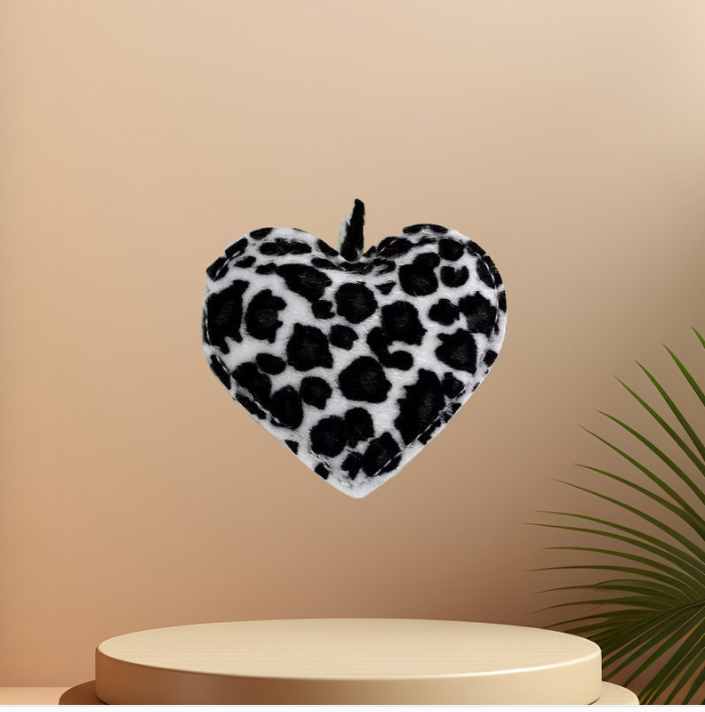 Fresh Flowers, Dried Flowers, Couple Decoration, Pu Leopard Print Heart Keychain, Peach Heart Car Pendant, Bag Pendant Accessories Wholesale