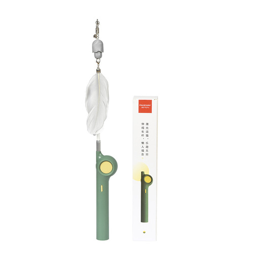 Cat Toys for Factory Store: Interactive Wand, Laser Pointer, Chirping Bells, Feathers - Replaceable and Self-Grooming Gadget for Cats