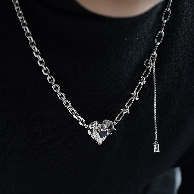 Fashion Heart Shape Copper Plating Hollow Out Inlay Zircon Womenu0027S Earrings Necklace