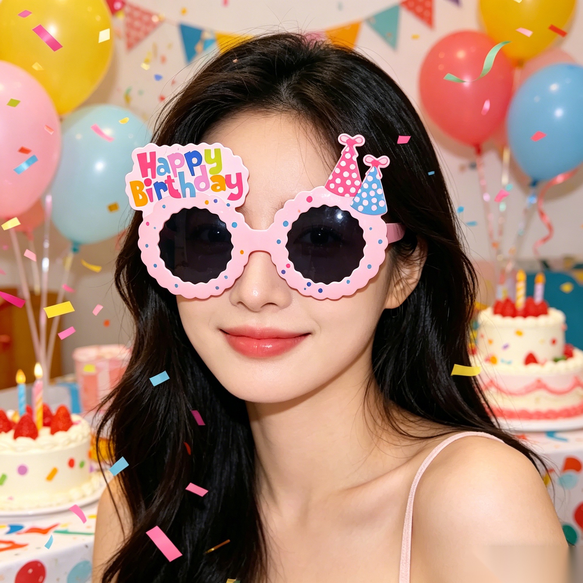 Cumpleaños temático fiesta gafas extrañas feliz cumpleaños pastel vela gafas de diseño de cumpleaños accesorios de fotos