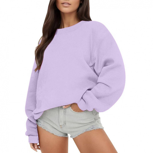 A large number of hot sales women's velvet round-neck casual sweaters couple's loose tops