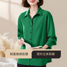 2025新款韩版百搭宽松衬衫ovsise港味上衣衬衣气质长袖设计感小众
