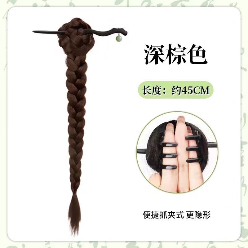Coleta de Caballo Alta con Pinza Estilo Chino de Fibra de Alta Temperatura