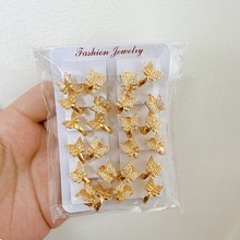 跨境欧美热销蝴蝶耳扣爆款高级感锆石满镶时尚新款女式耳环耳扣款