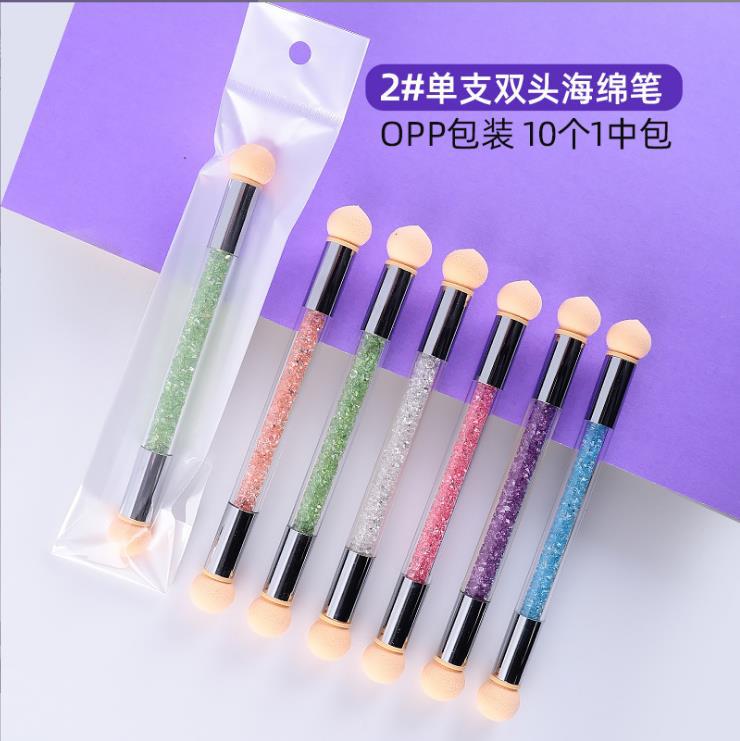 Nail Art acuarela esponja pluma en flor gradiente de doble cabeza uñas arte pluma traje sello pluma fábrica transfronteriza herramientas de arte de uñas