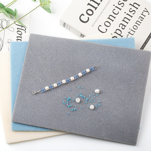 Beaded Anti-Slip Mat Gray Beige Blue Anti-Fall Bead Mat DIY Handmade Mat Sponge Mat Bead Threading Tool