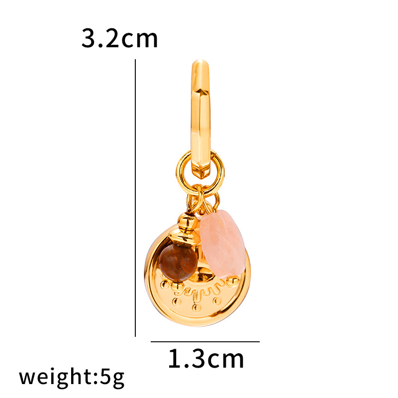 Nicho europeo y americano diseño de alta calidad DIY perla verdadera piedra natural galvanizado 18k oro real latón pendientes de cristal blanco mujer