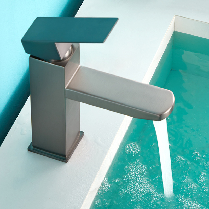 Grifo de acero inoxidable lavabo hogar caliente y fría grifo fregadero baño lavabo grifo